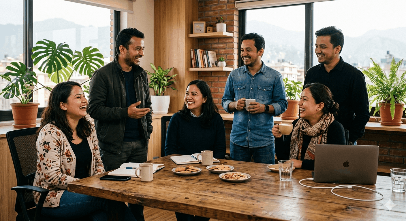 Diverse team meeting